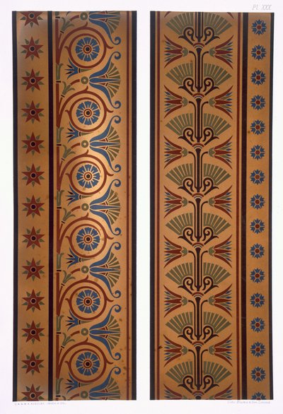 Vertical bands or borders in dark colours on gold ground, plate XXX from 